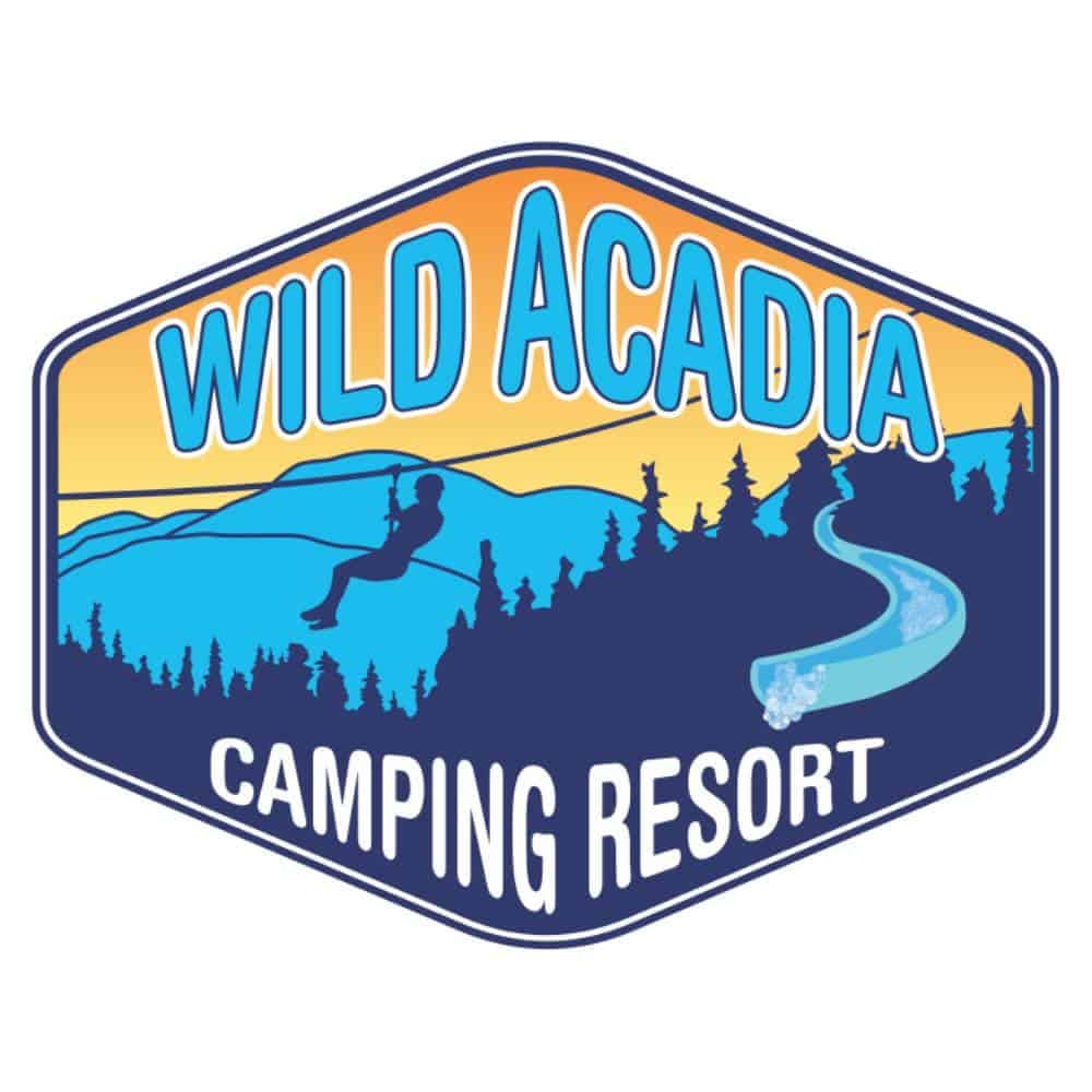 Wild Acadia Camping Resort is a campground in Eastern Maine that offers an extraordinary outdoor experience. Our logo captures the essence of adventure and nature, reflecting the beautiful surroundings of our resort. With stunning landscapes,