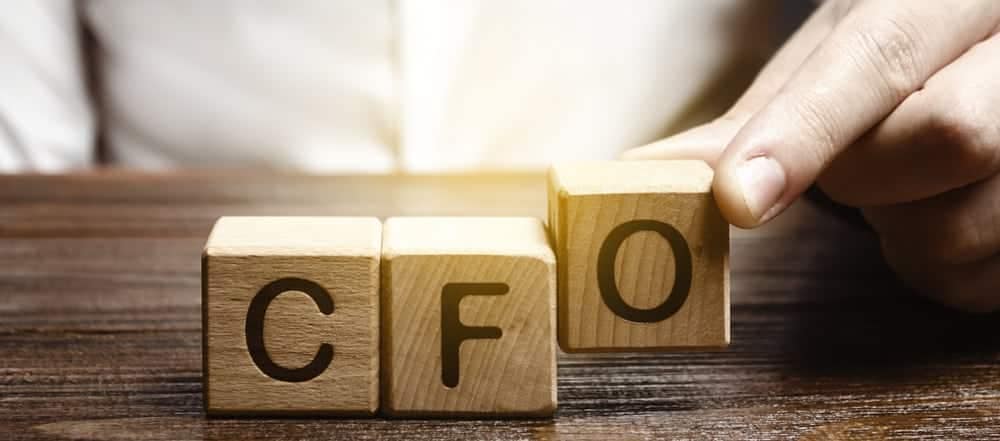The new CFO is written on wooden blocks.