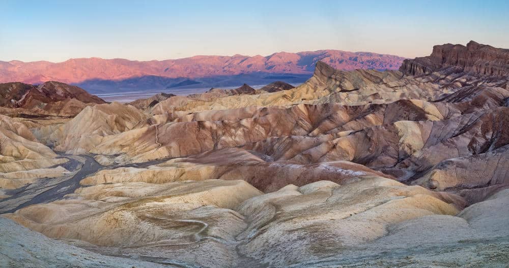 Death Valley national park at sunset.