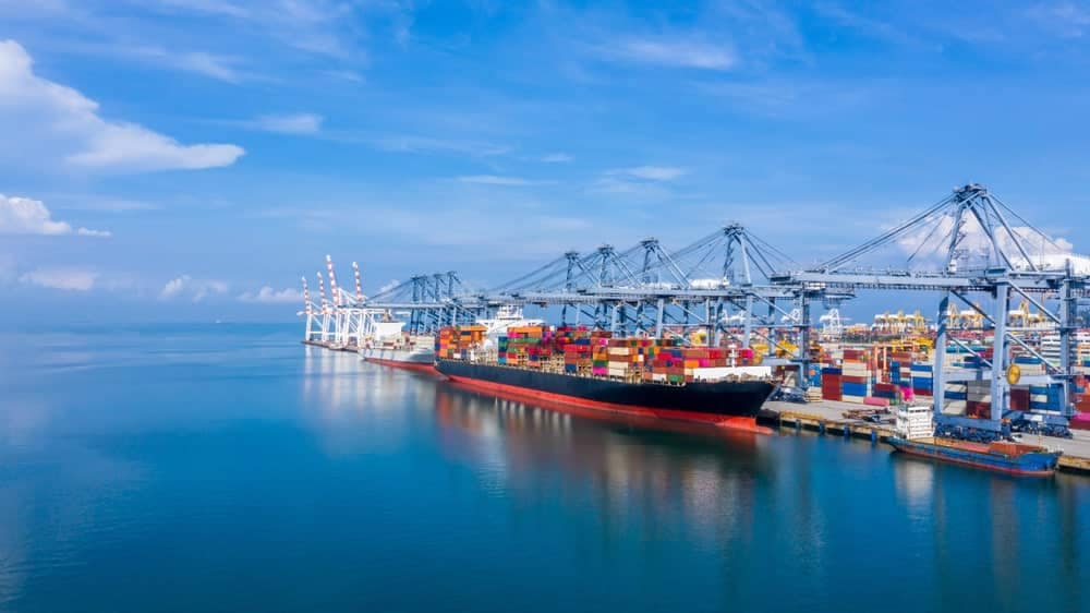 In October, a container ship docked at a port to unload 32K units of RV shipments.