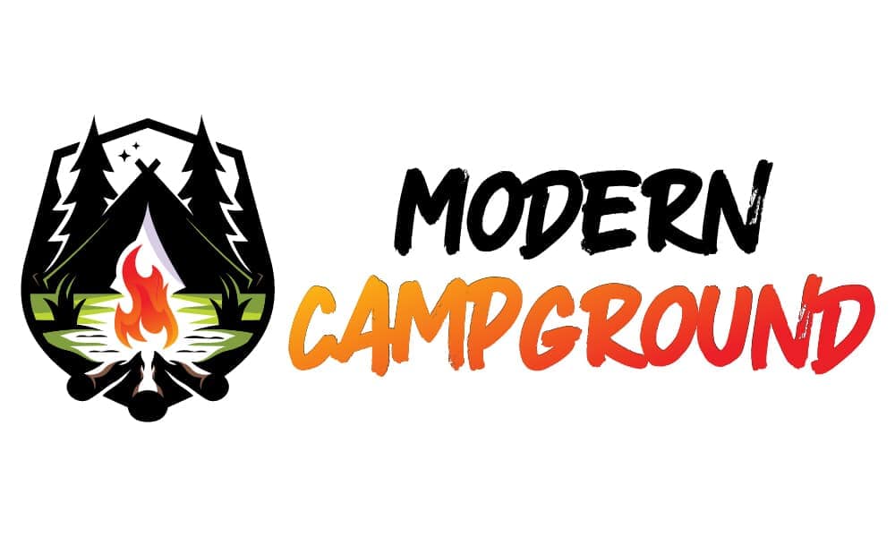 A footer logo for a camping site.