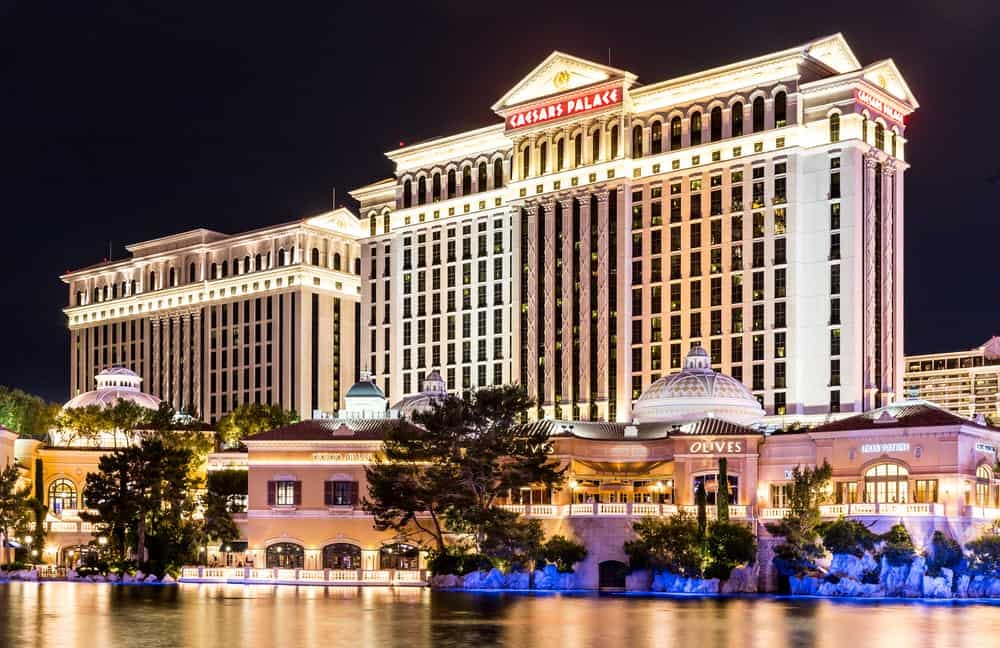The Bellagio Hotel and Casino in Las Vegas at night, a stunning backdrop for the 2022 RV Dealers Convention/Expo.