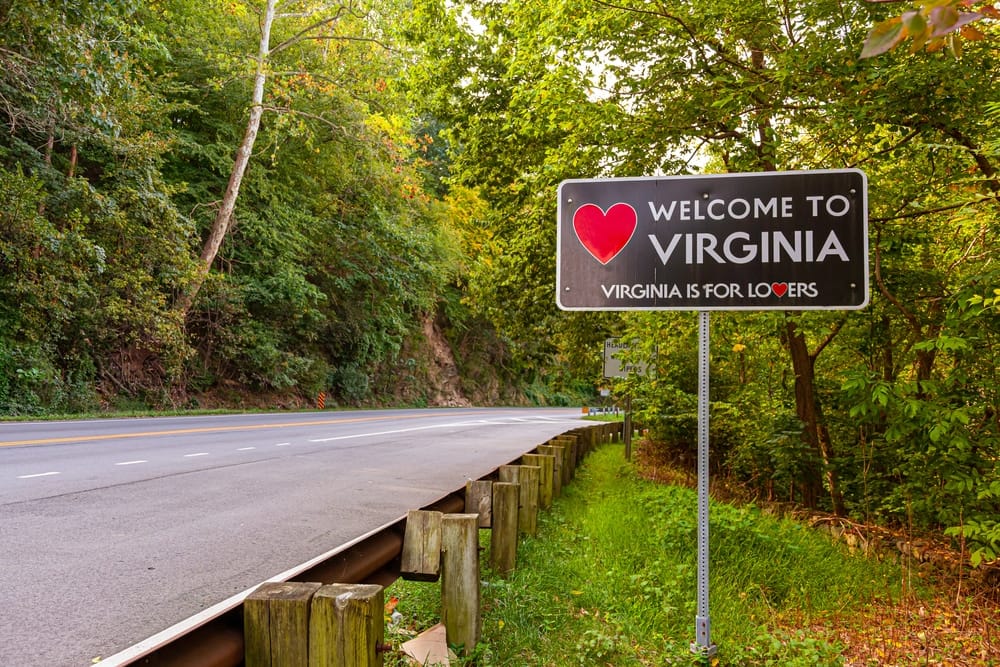Welcome to the outdoor recreational paradise of Virginia! This sign proudly welcomes you to our beloved state, under the visionary leadership of our Governor.
