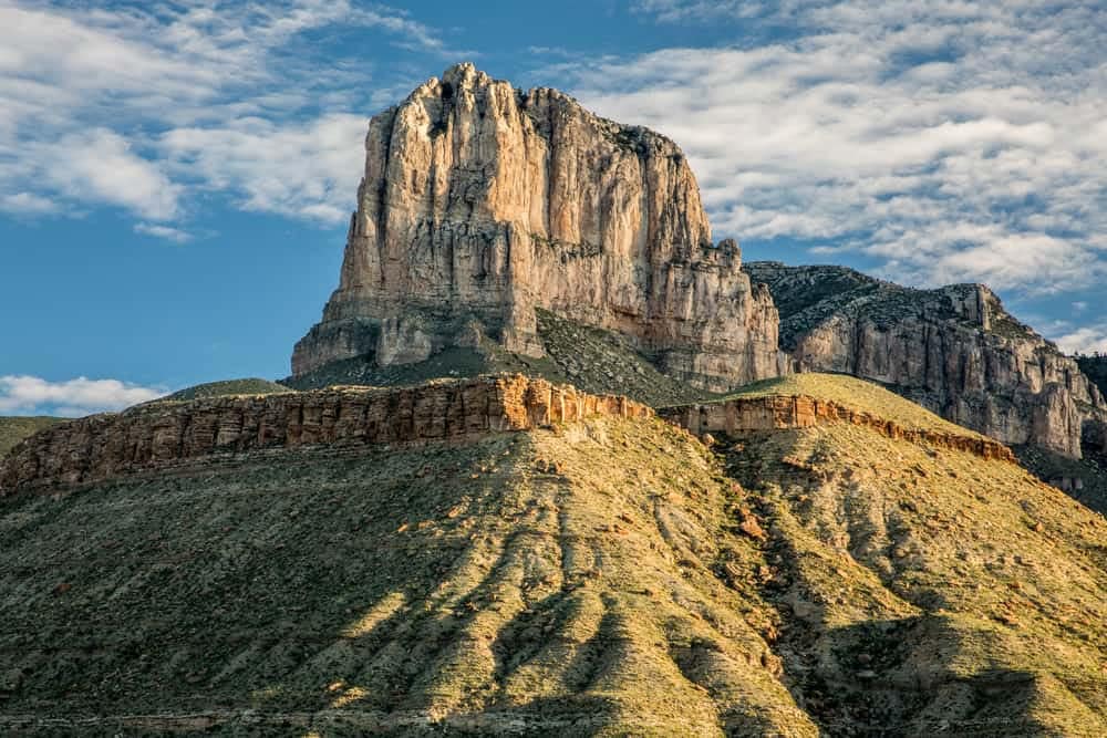 A rock formation in the middle of Guadalupe Mountains National Park.