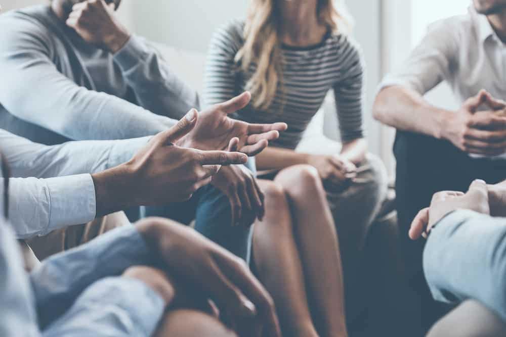 A group of New Jersey campground owners sitting together in a circle during their Annual Fall Tour.