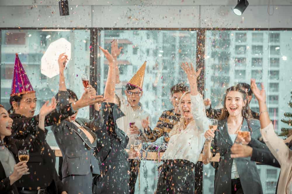 The Waterside Holiday Group celebrates their 60th Anniversary with a festive party, showered in confetti, as they rebrand their business.