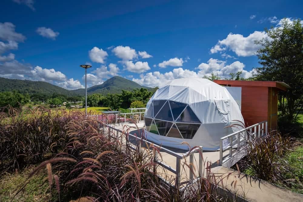 The TACO vacation home, perfect for glamping enthusiasts seeking a unique RV travel experience, is located in a stunning building.