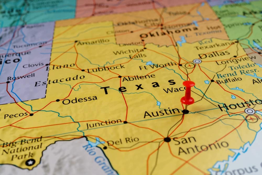 Texas State Parks is pinned on a map.