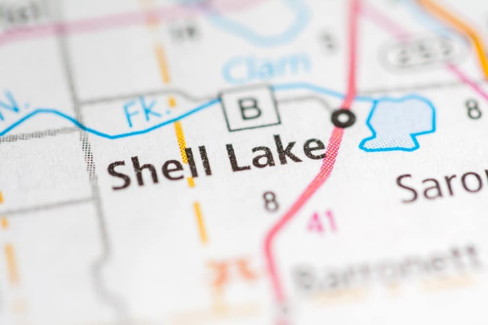 A map showing the location of Shell Lake Campground, including seasonal sites as it phases out.