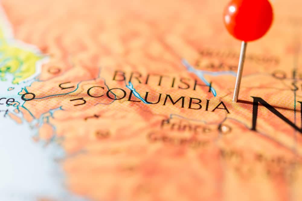A pin pointing Princeton, British Columbia on a map.