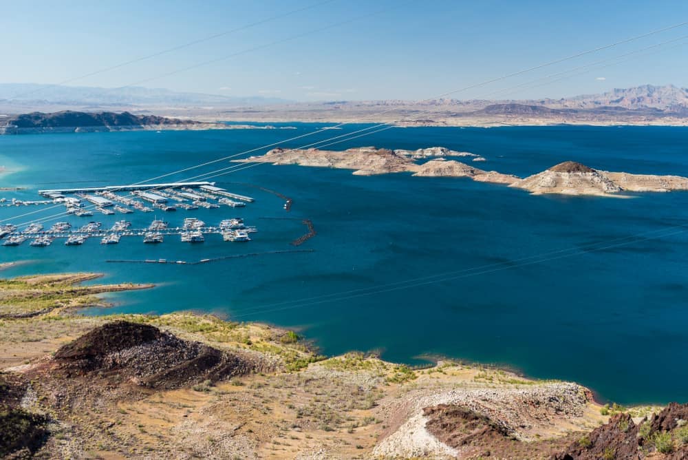 An aerial view of Lake Mead National Recreation Area.