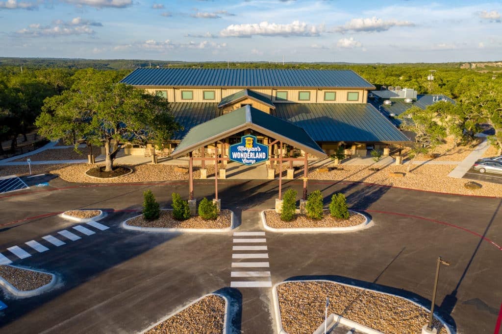An aerial view of a resort in Texas that accommodates special needs guests.
