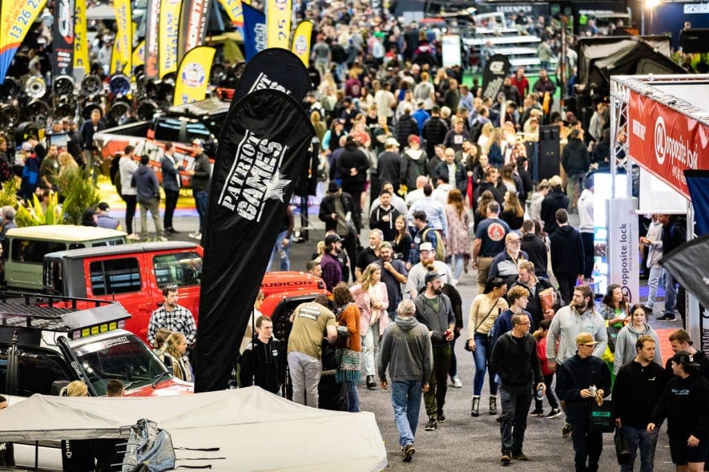 A crowd of people at the National Sydney 4X4 Outdoors Show.
