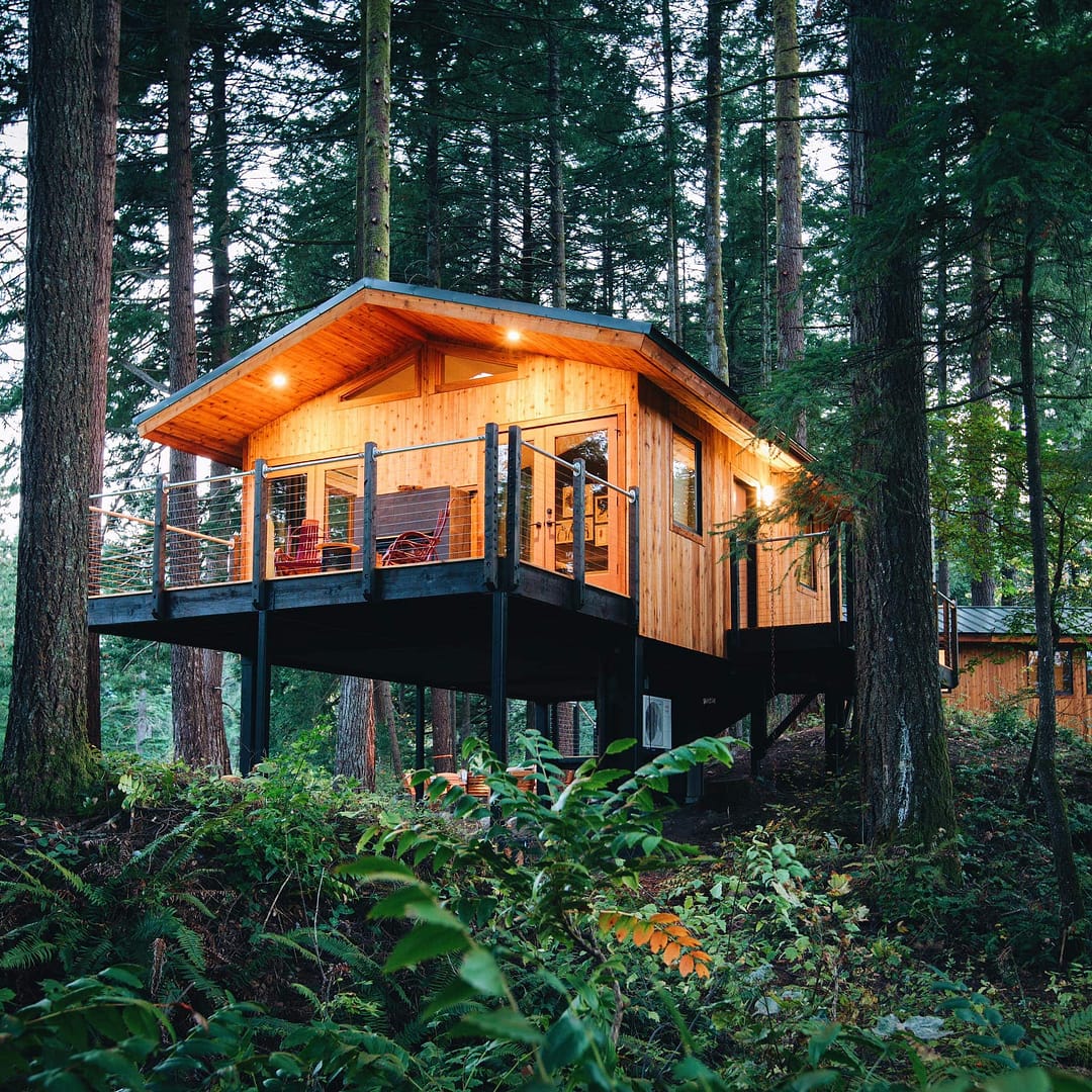 A luxury glamping tree house in the middle of the Columbia Gorge.