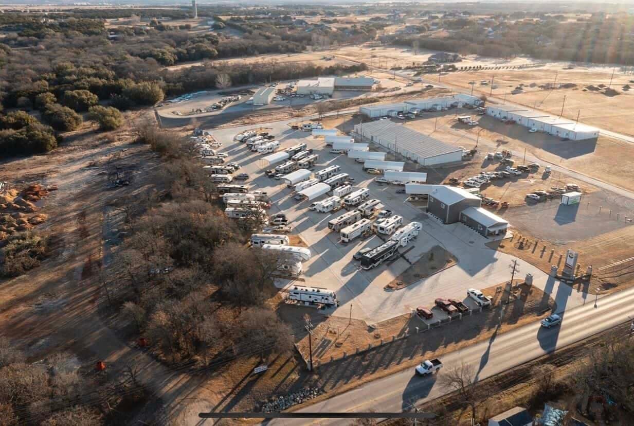Fall Creek RV Park, a scenic aerial view of a sold Texas property for $4.37 million.
