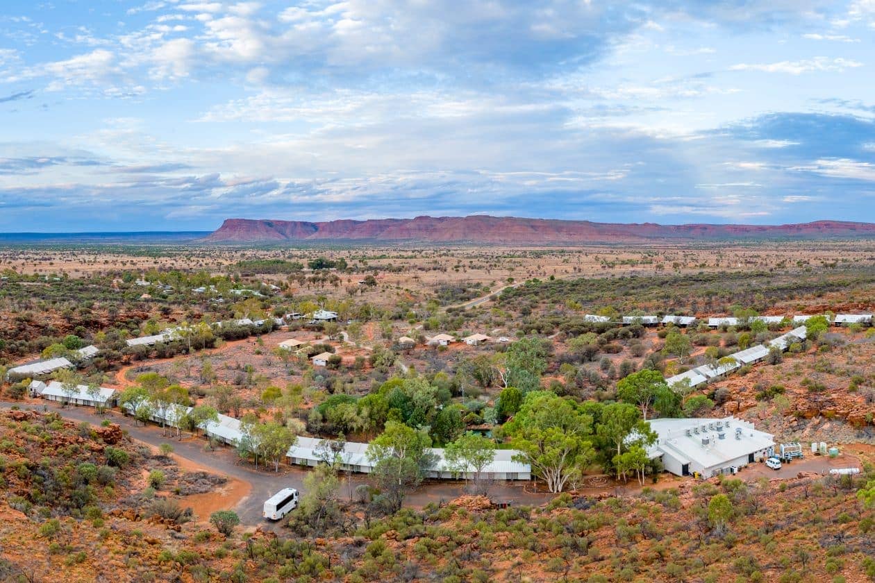 An aerial view of the mesmerizing desert town nestled near Kings Canyon.