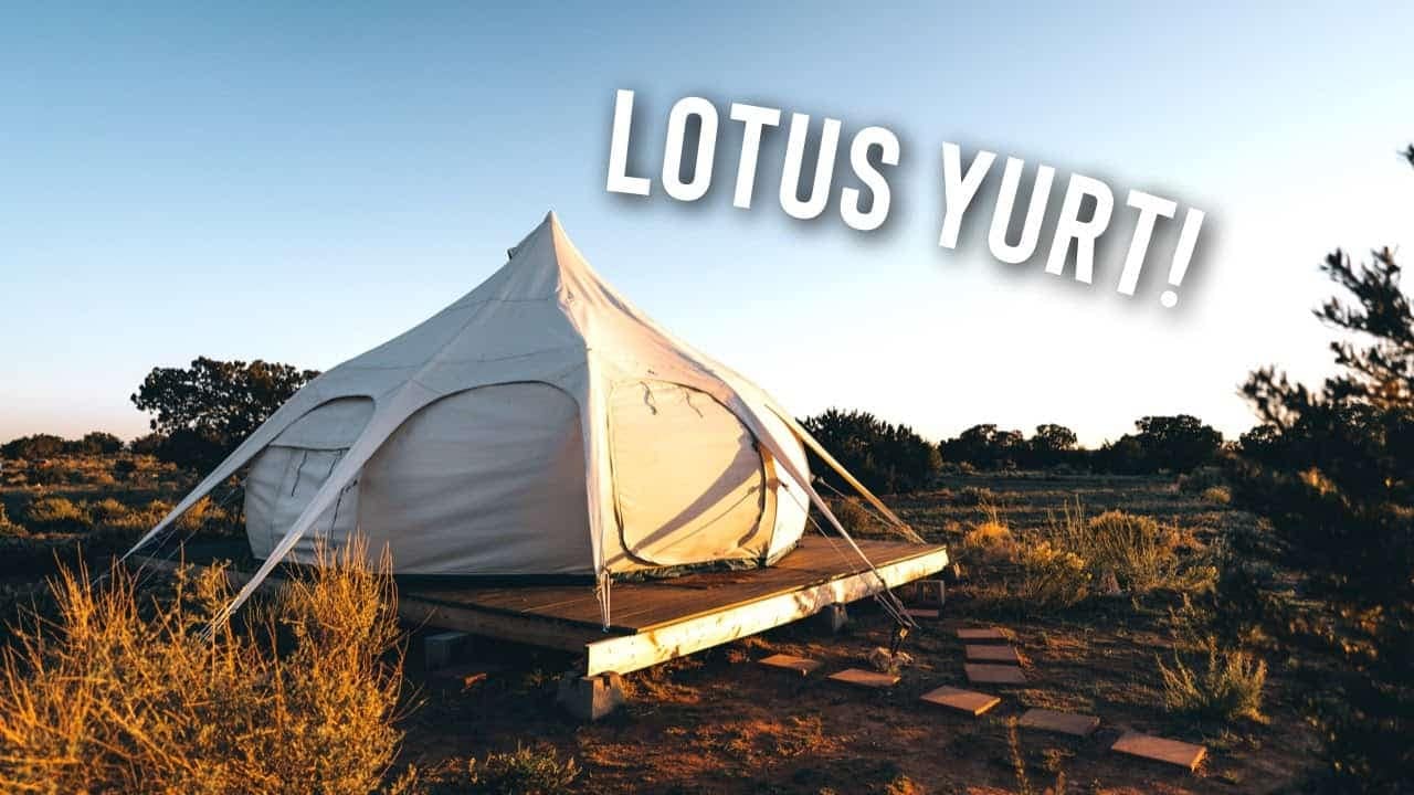 Off-Grid Lotus Yurt Tent in the Desert.