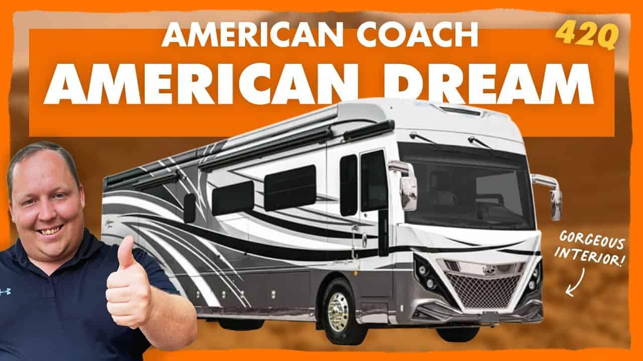 A luxurious RV designed by American Coach, the American Dream 420 combines elegance and comfort for a perfect travel experience.