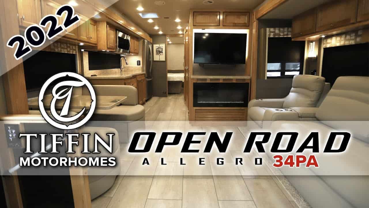 Experience the ultimate RV tour with the 2022 Tiffin Open Road Allegro 34PA.