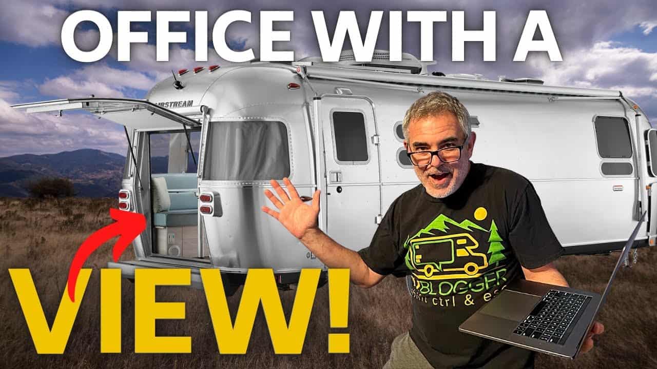 The best travel trailer office space with a view.