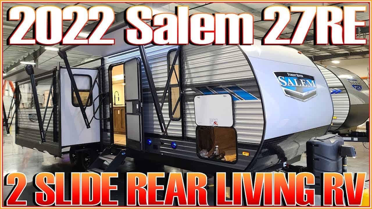 2022 Salem 27RE RV featuring a rear living setup with 2 slides.