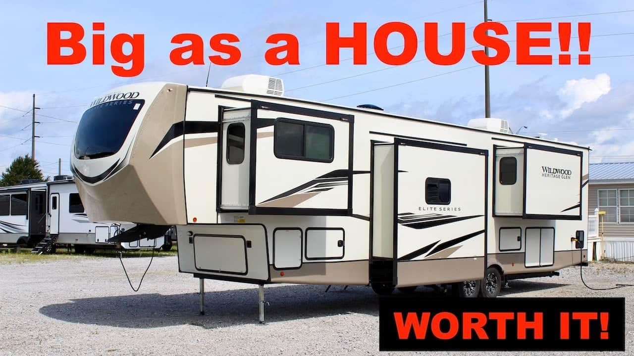 A Wildwood Heritage Glen RV, 36FL model, worth it's weight as a house.