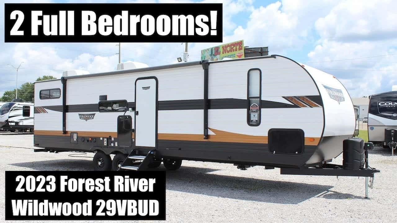2020 Forest River Wildwood Two-Bedroom RV with full bedrooms.