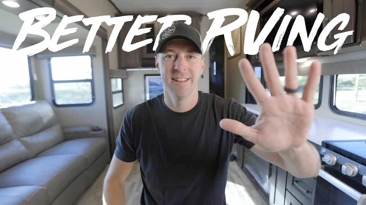 A better RV owner in a RV with the words "Better RVing.