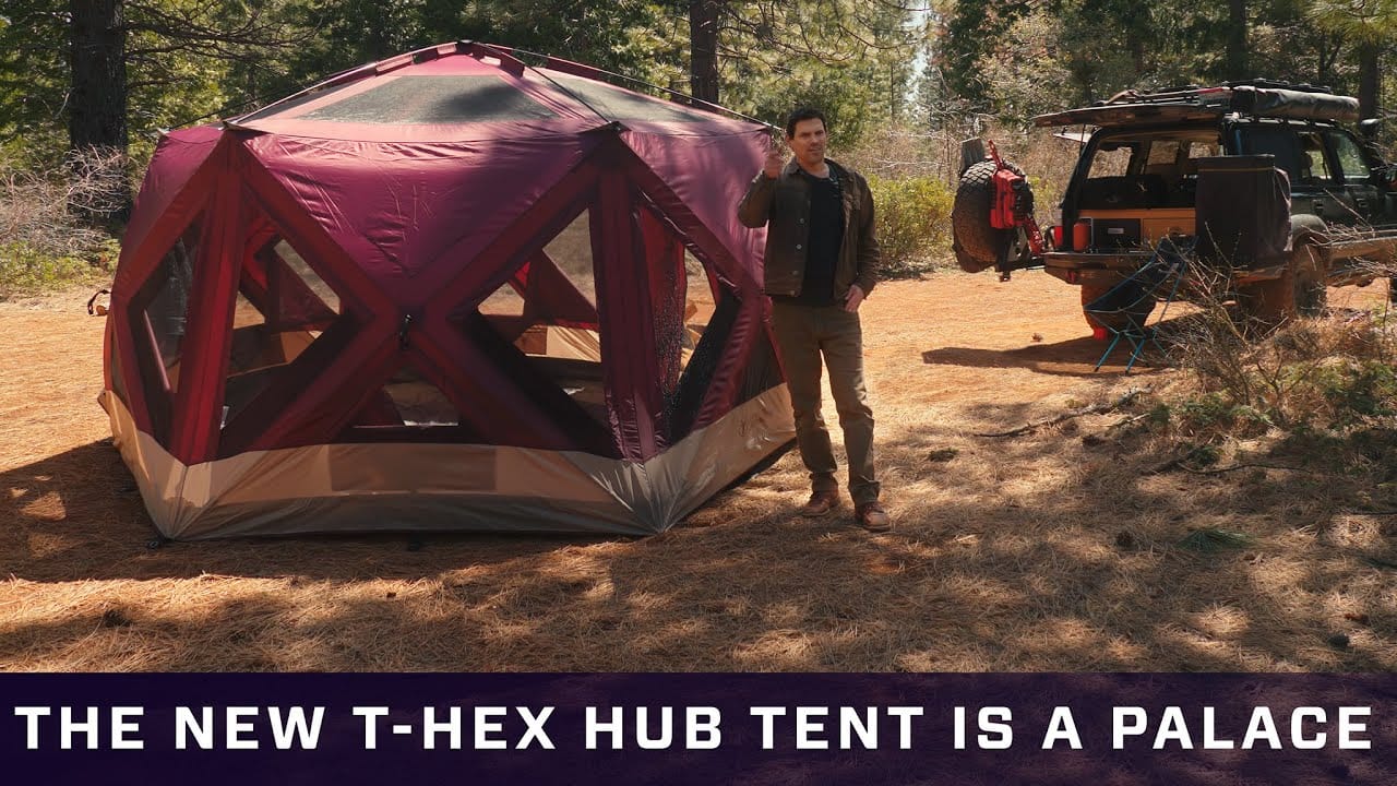 The new T-Hex Hub Tent is the ultimate gazelle palace for an unforgettable camping experience.
