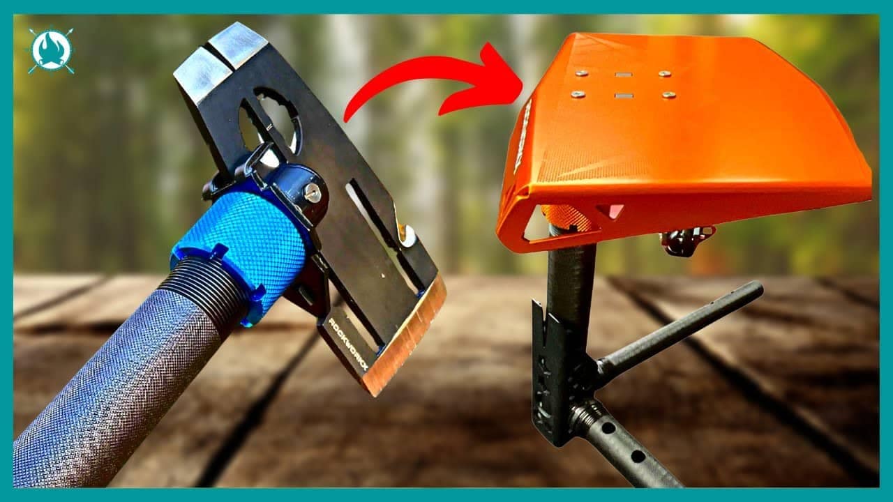 A manual log splitter being transformed into an auto draft mechanical one.