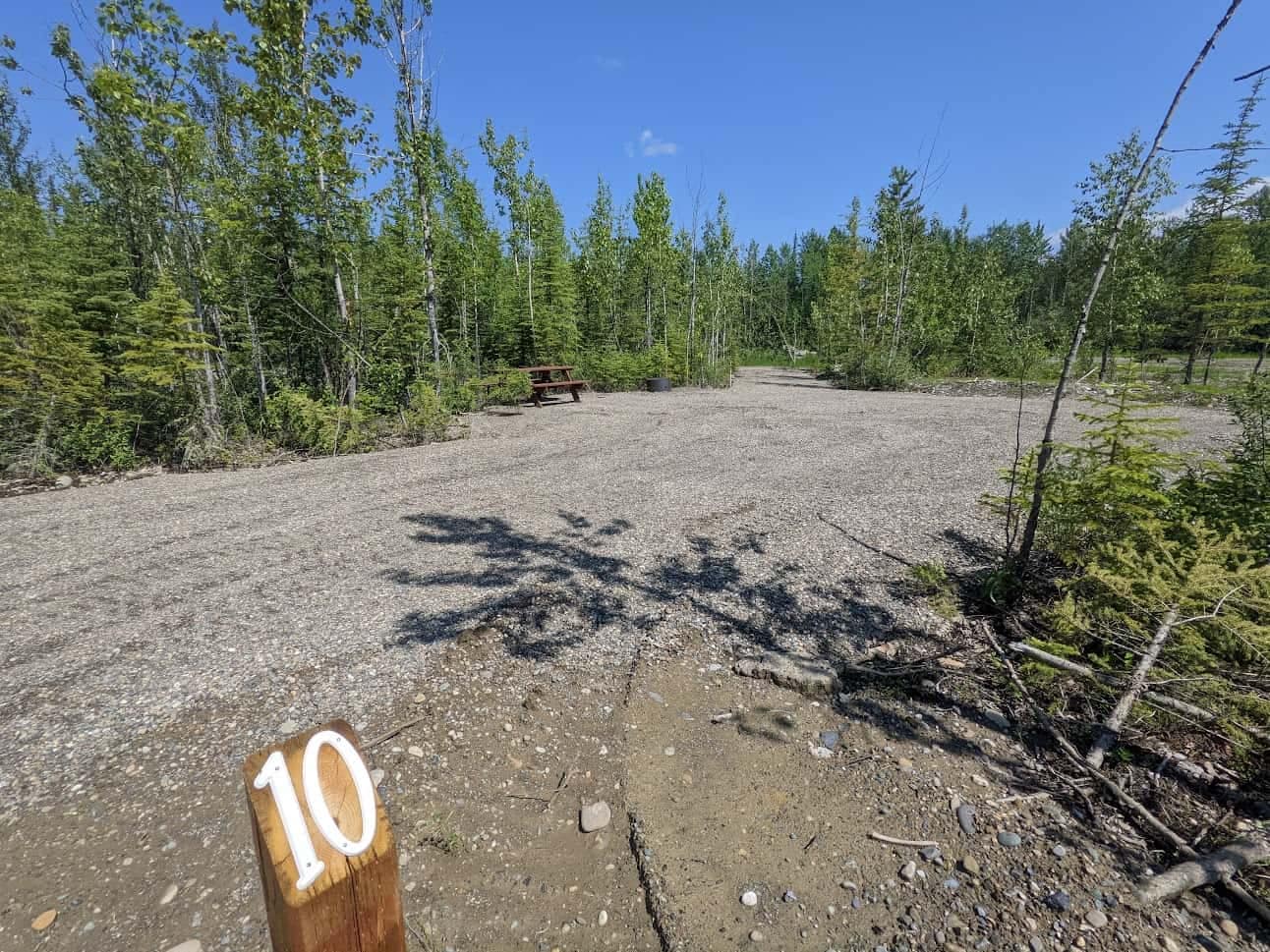 Hudson's Hope secured funding for an ATV Campground Development project, resulting in the creation of a dirt road with numbered paths.