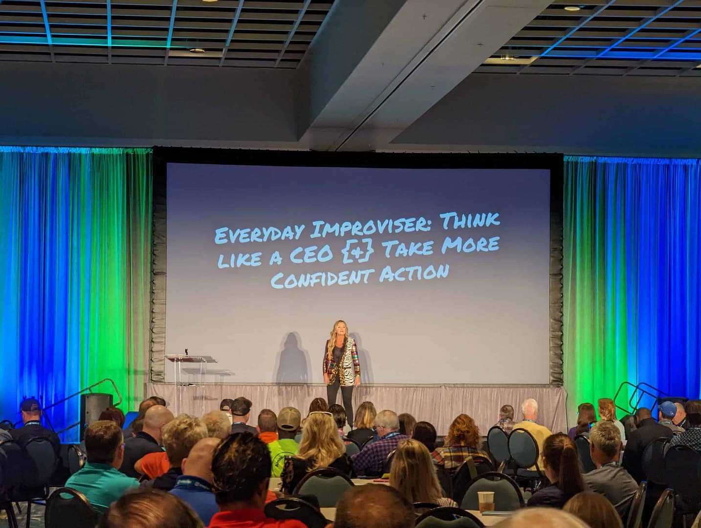 A Keynote Speaker instills fear while captivating a large group at OHCE2022.