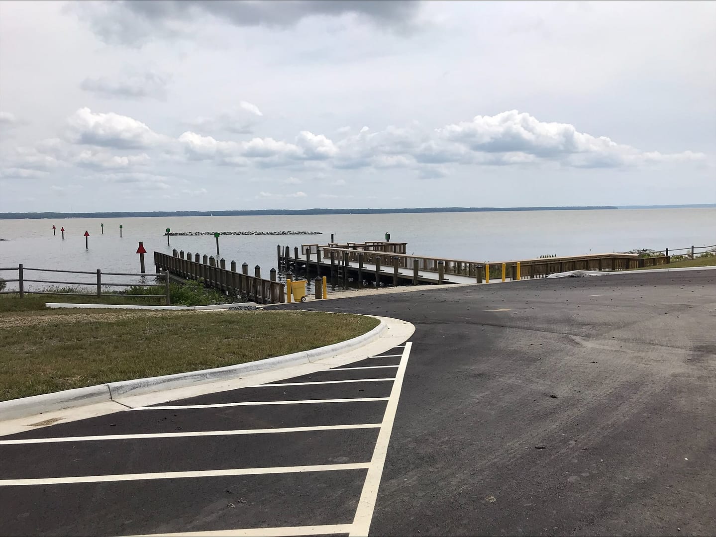A DCR-operated boat ramp adjacent to a parking lot and a body of water in Virginia.