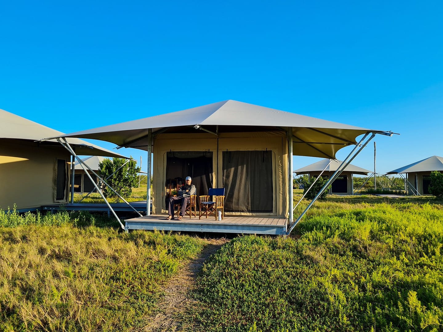 Two tents at the Flamingo Lodge in Florida.