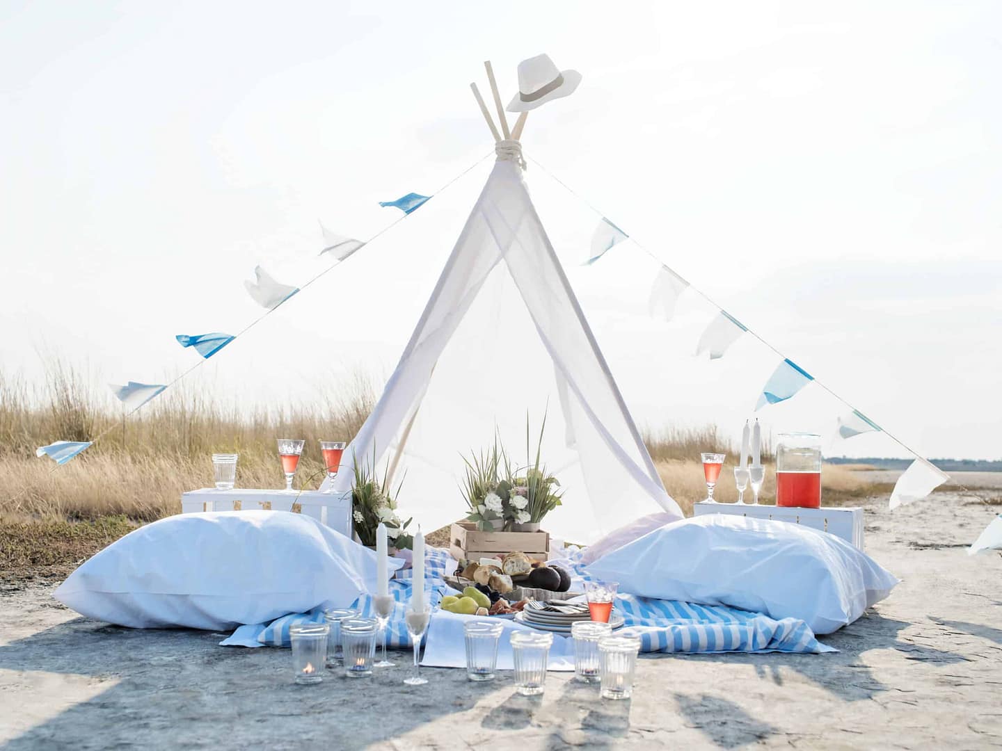 Experience UAE's Beachside Glamping in a Teepee Set Up on the Sand.