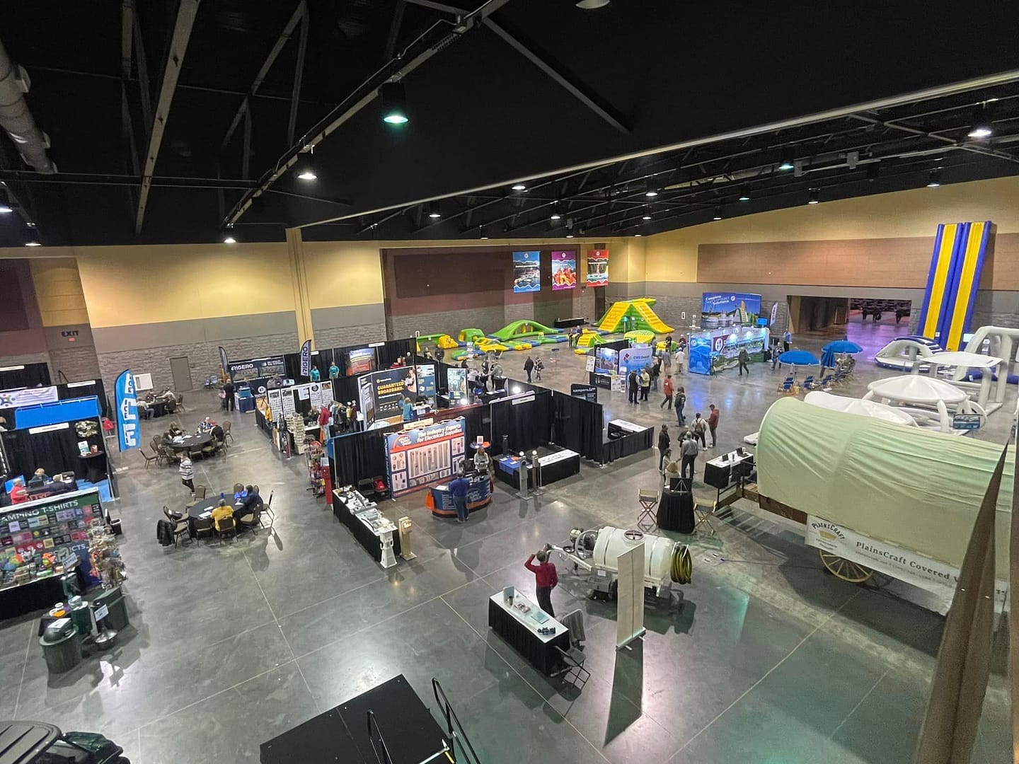 An aerial view of a large convention center at an Expo.