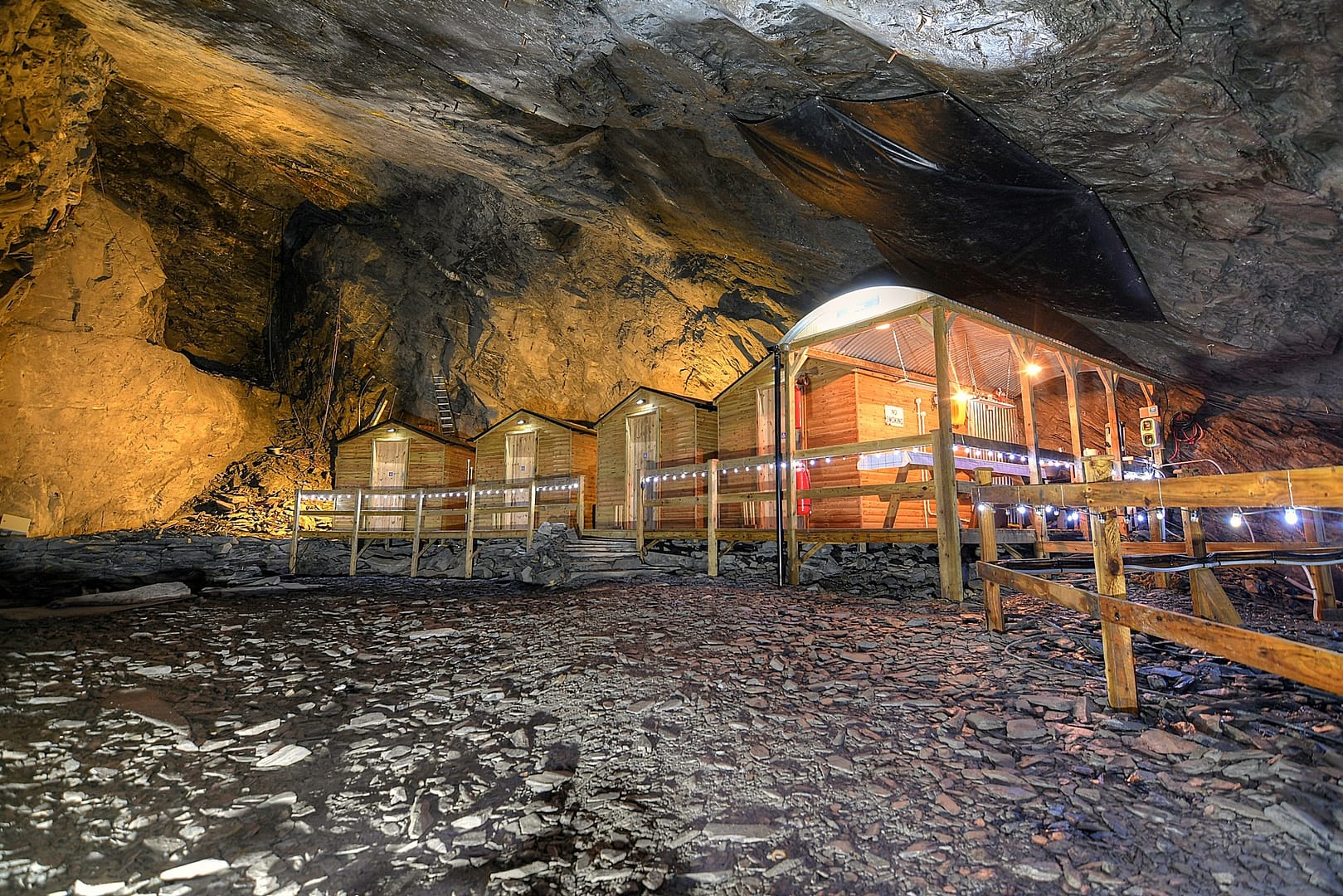 A group of people in the world's deepest cave, experiencing a deep sleep.