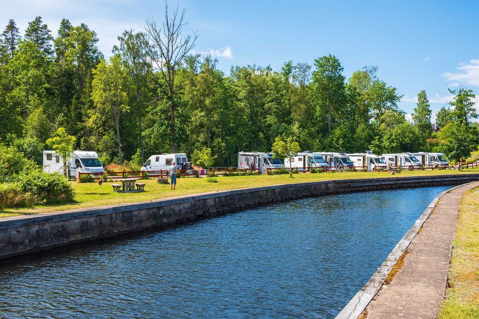 An RV Resort nestled next to a scenic canal in Florida's County.
