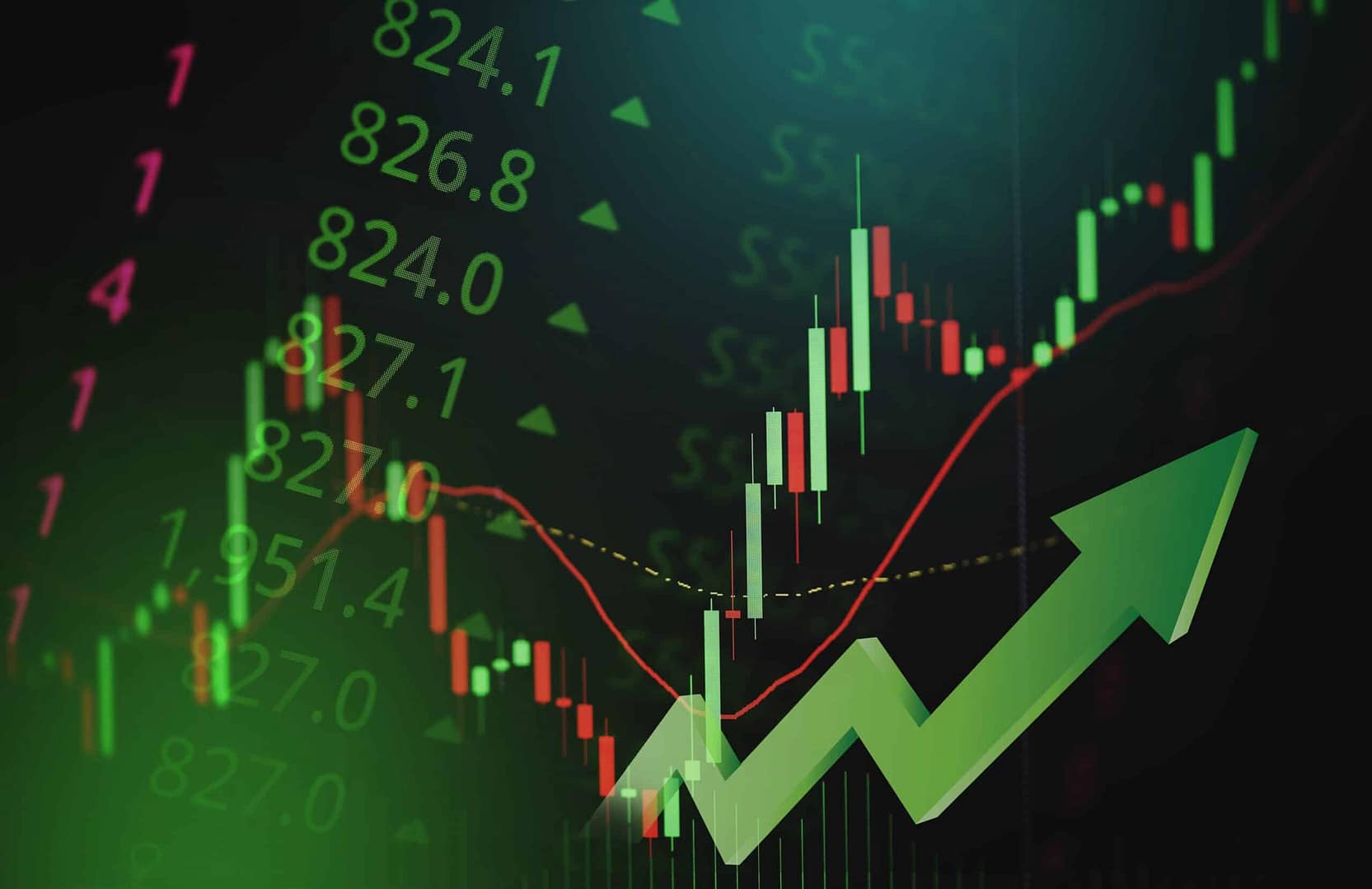 Lazydays Holdings, Inc. navigating a stock market graph with an arrow in the background depicting a decline in short interest.