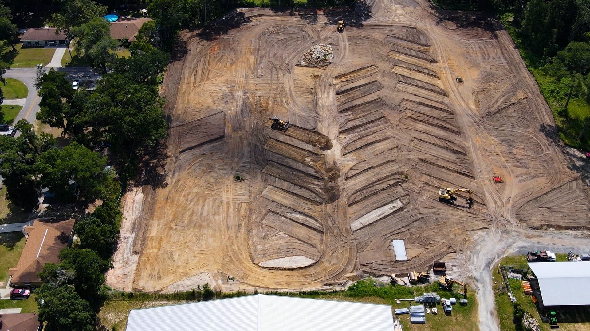 An aerial view of a construction site for a project in Marion County.