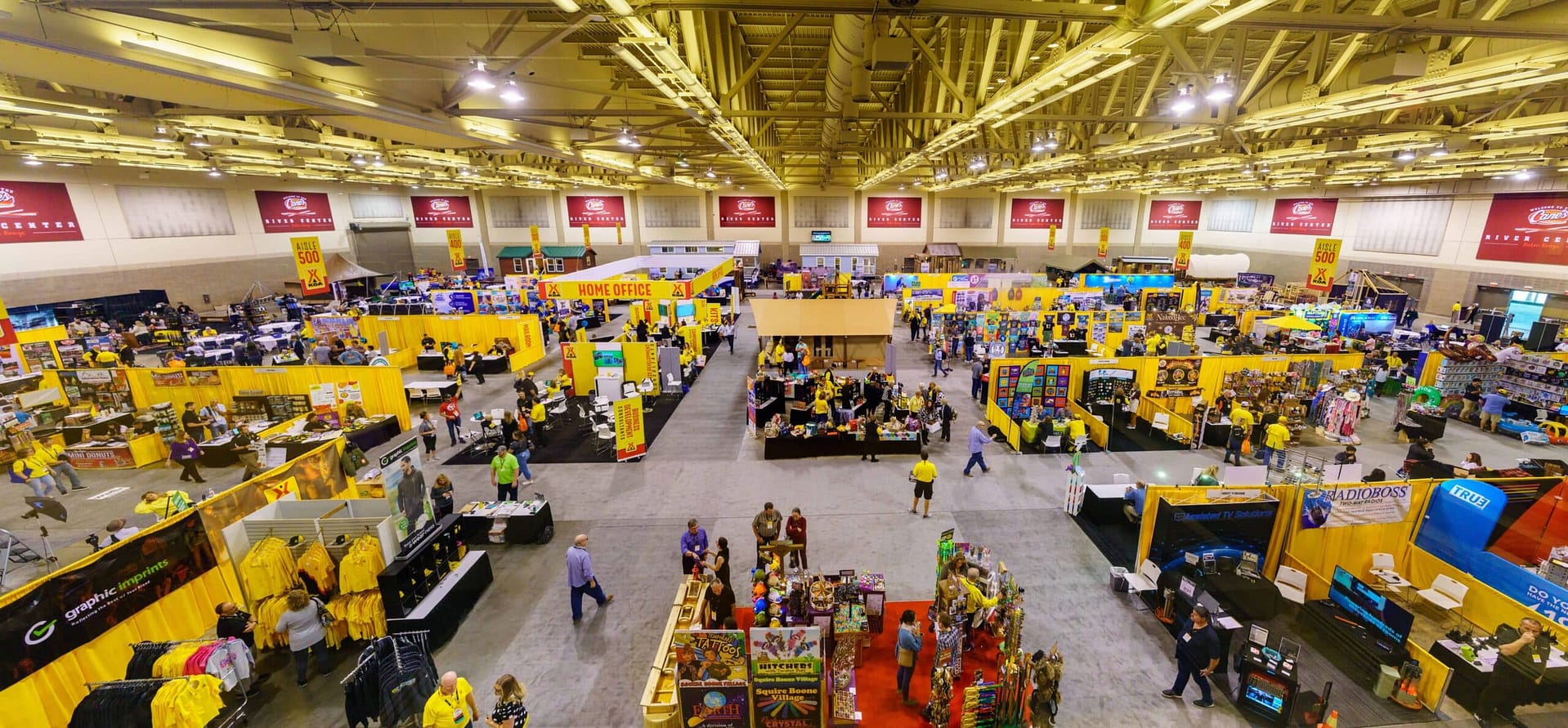 An aerial view of the Expo convention center.