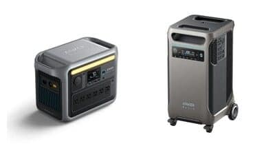 Two SOLIX portable air conditioners next to each other.