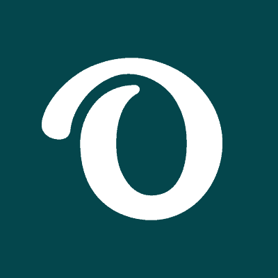 An outdoorsy logo with the letter o on a green background.