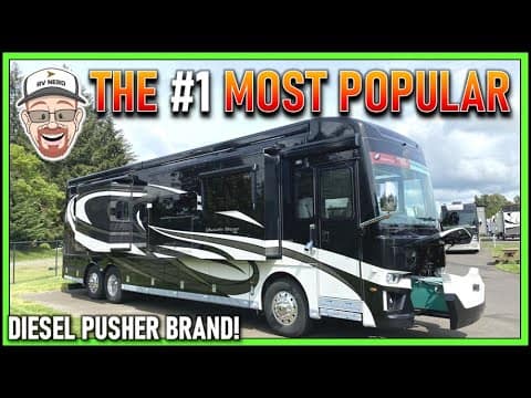 The 2022 Newmar Dutch Star 4081, a luxury RV with a supreme build, proudly displays a banner proclaiming it as the most popular choice for adventurers.
