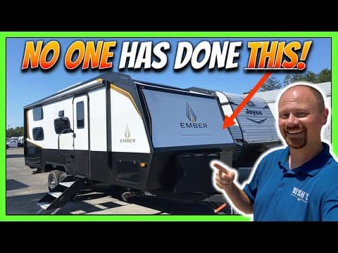 A man is pointing to a luxury RV with the words no one has done it.