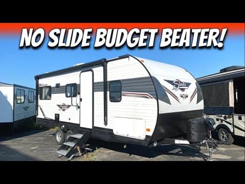 A 2022 Shasta 21ck camping trailer, a budget beater for glamping enthusiasts.