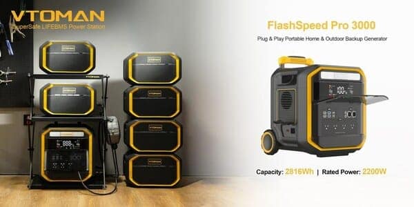 VTOMAN Vivoman FlashSpeed Pro 1000 is an efficient Home Backup Battery Generator.