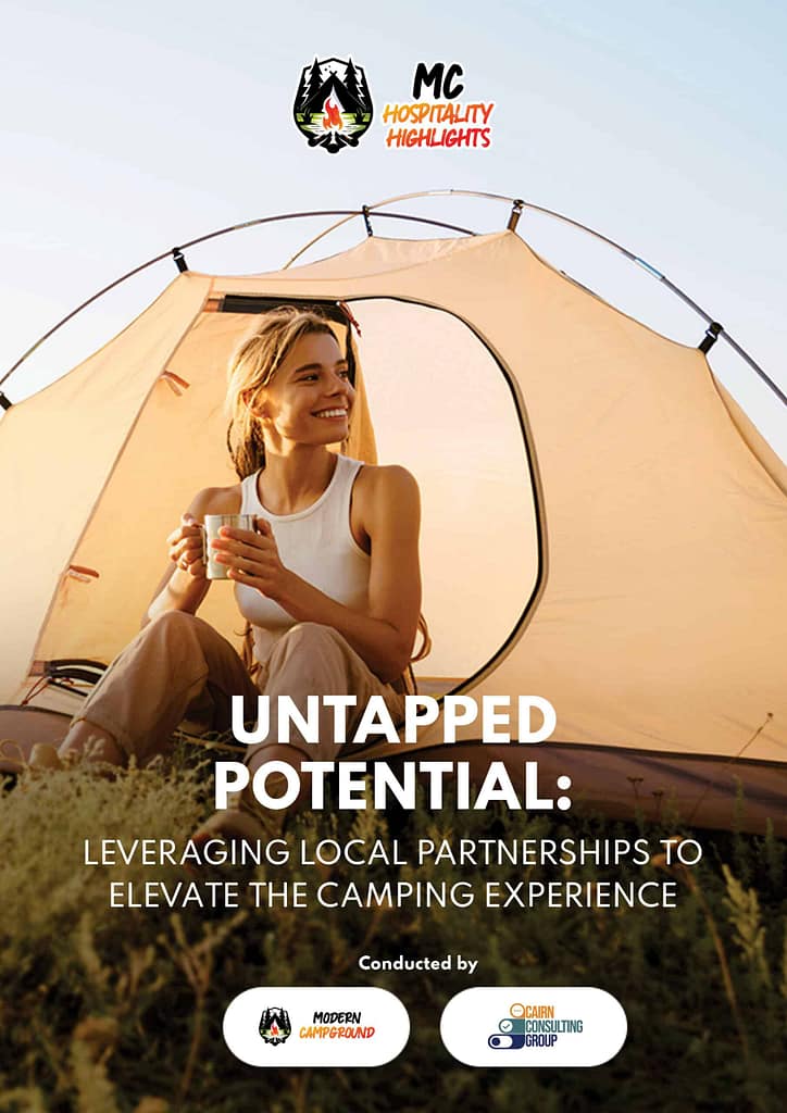 A woman in a tent with the words untapped potential shines in the March 2024 highlights of MC Hospitality.