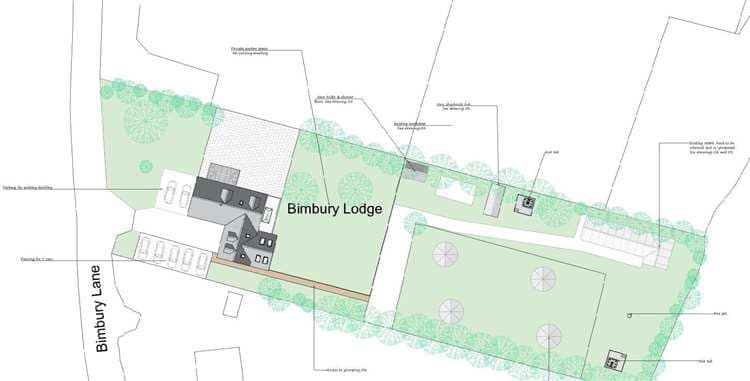 A site plan for the construction of a new building in Stockbury.