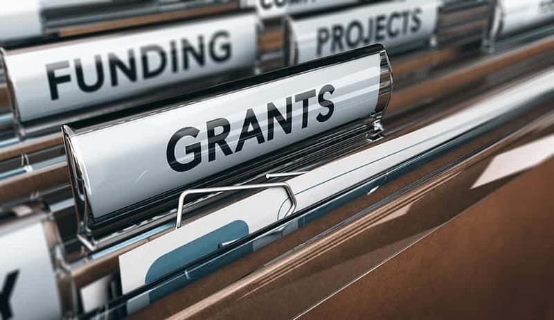 A file folder labeled "grants" for the Wapello County Board.